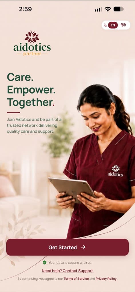 Aidotics Partner welcome — Care. Empower. Together.